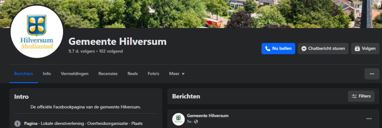 Facebookpagina van gemeente Hilversum gehackt